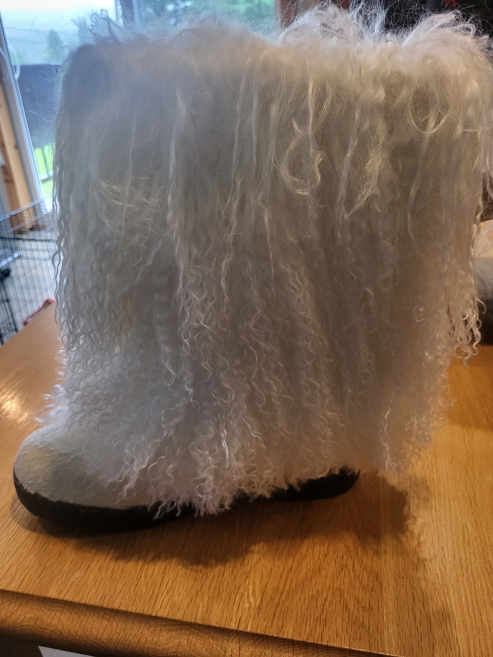 Bearpaw Genuine Mongolian Sheep Hair Boots - White